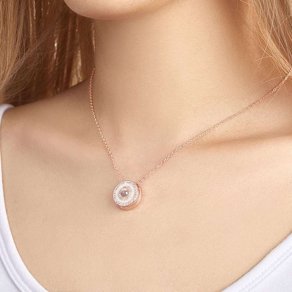 gifts for wife Cherish Every Moment - Custom Decor - Halo Photo Projection Necklace Copper - gifts for wife - Anniversary vie