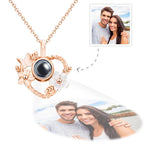 gifts for wife Eternal Love - Custom Decor - Projection Necklace Heart-shaped Flowers Design Gifts - gifts for wife - Birthda