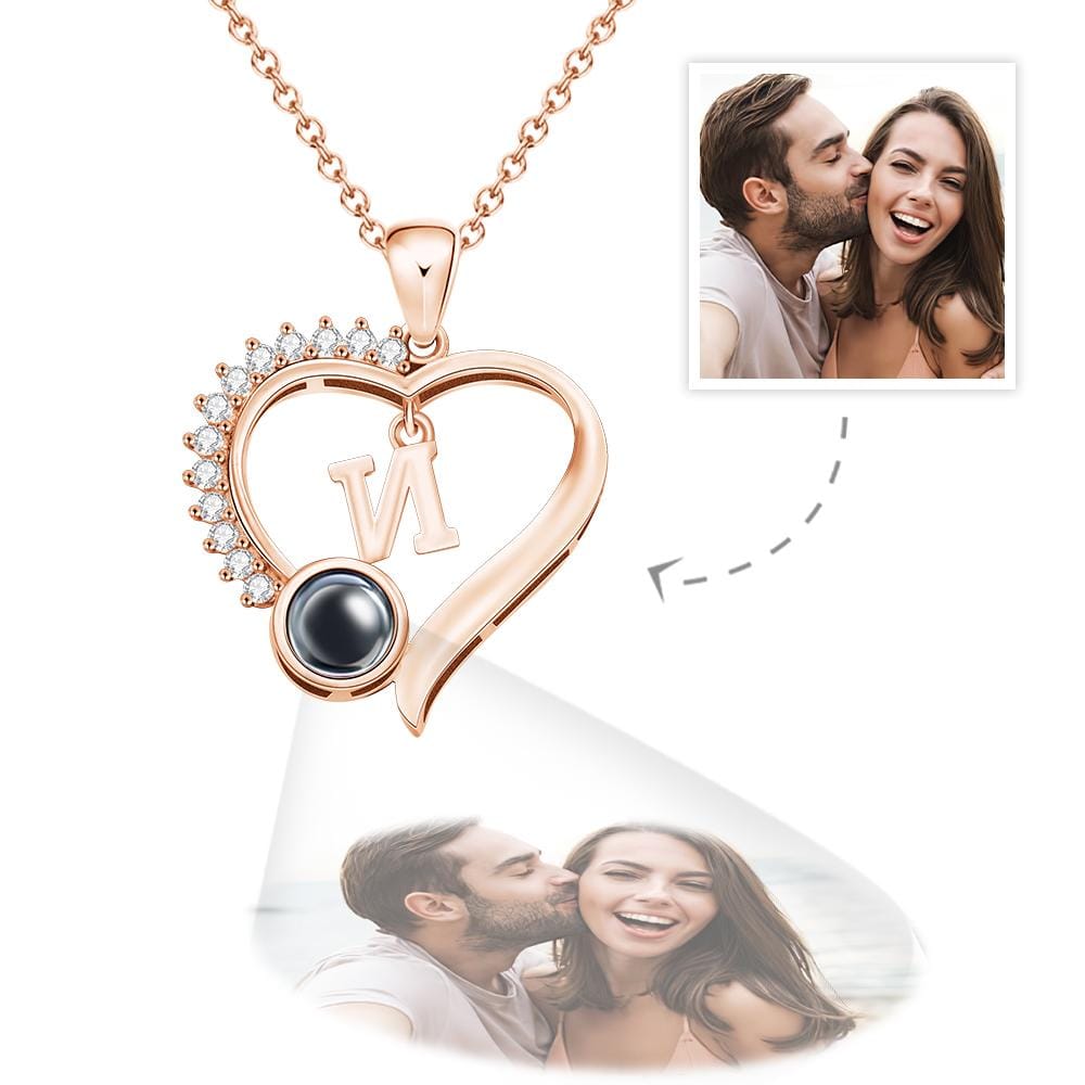Custom Projection Necklace Custom Letter Heart-shaped Design Gifts