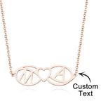 Love Name Necklace Personalized Love Heart Infinite Initials Necklace Gift for Her