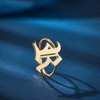 Handcrafted Custom Gift featuring Old English Initial  Gothic Ring  gift Ring design
