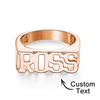 Custom Name Ring, Personalized Block Name Ring, Name Ring, Engraved Name Ring For Men and Women