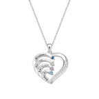 Personalized Heart Necklace Custom Family Name Birthstone Necklace Gift for Mother Grandma