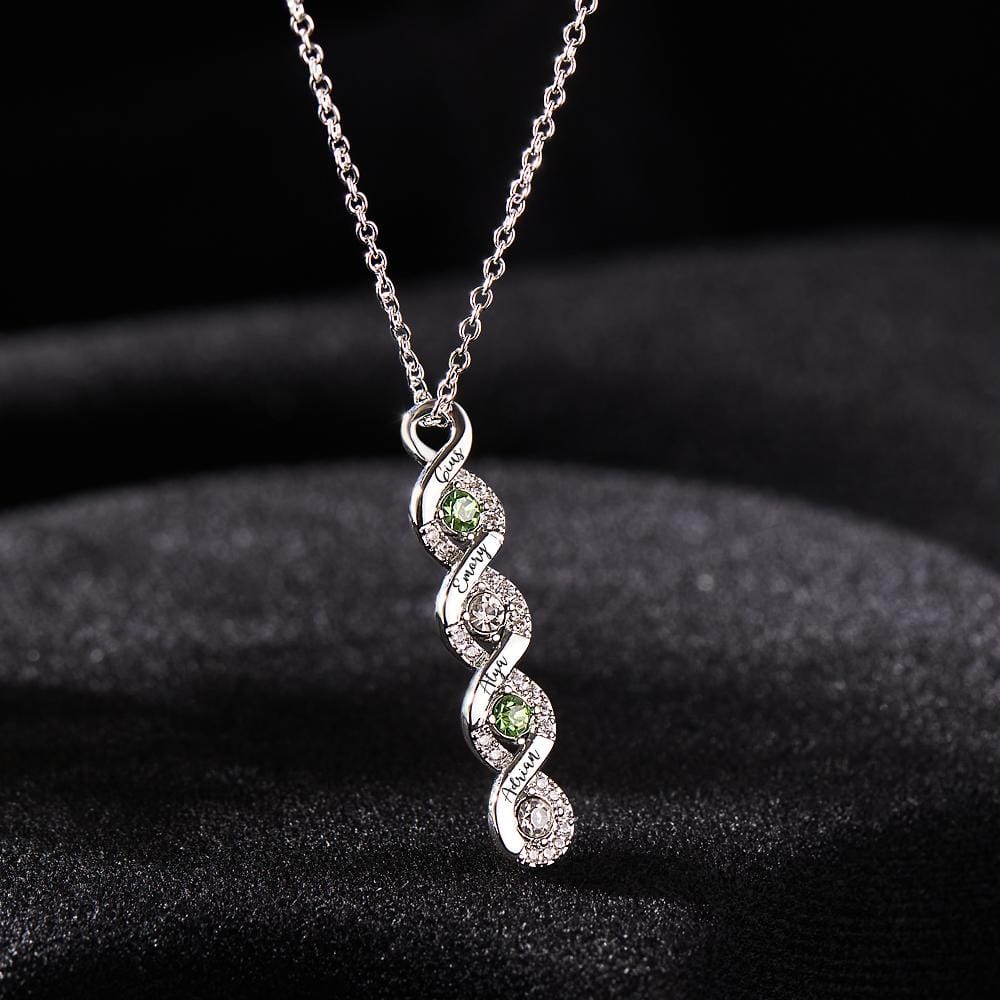 Custom Engraved Birthstone Necklace Infinity Creative Gifts