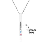 Custom Engraved Birthstone Necklace Bar Simple Gifts