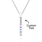 Custom Engraved Birthstone Necklace Bar Simple Gifts