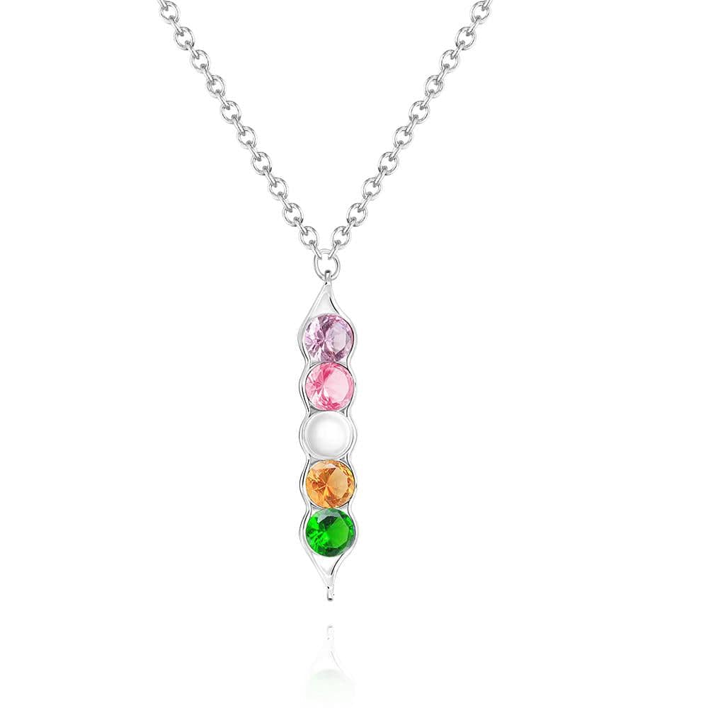 Peas in a Pod Birthstone Necklace Stylish Pendant Gifts for Her