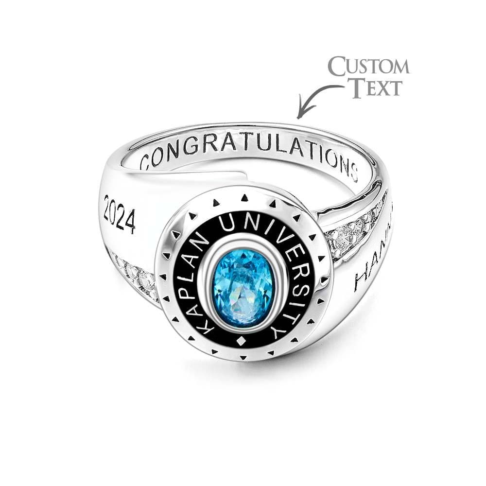 Personalized Birthstone Graduation Ring Graduation Gift for Class of 2024 Graduates