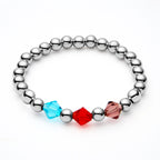 Personalized Birthstones Bracelet 1-12 Family Birthstones Elastic Beaded Bracelet Gift for Woman