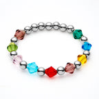 Personalized Birthstones Bracelet 1-12 Family Birthstones Elastic Beaded Bracelet Gift for Woman