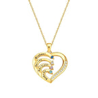 Personalized Heart Necklace Custom Family Name Birthstone Necklace Gift for Mother Grandma