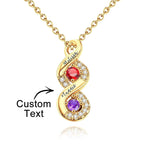 Custom Engraved Birthstone Necklace Infinity Creative Gifts