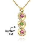 Custom Engraved Birthstone Necklace Infinity Creative Gifts