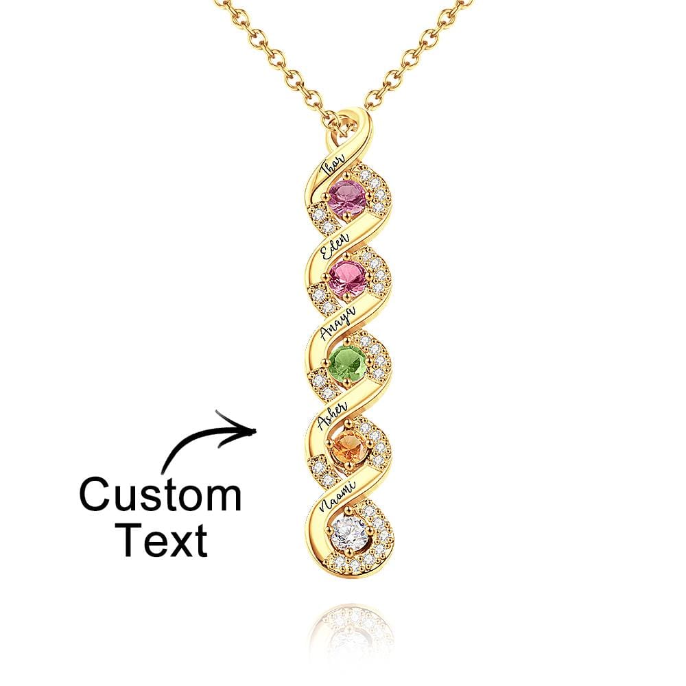 Custom Engraved Birthstone Necklace Infinity Creative Gifts