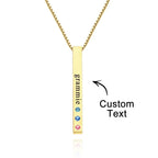 Custom Engraved Birthstone Necklace Bar Simple Gifts