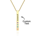 Custom Engraved Birthstone Necklace Bar Simple Gifts