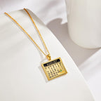 Personalized Calendar Necklace with Birthstone Save The Date Pendant Anniversary Gifts