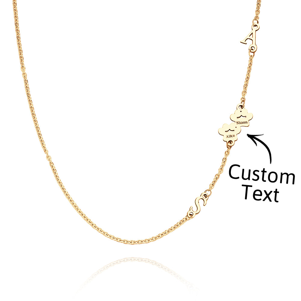 unique engraved animal paw shape initial necklace unique wedding close up