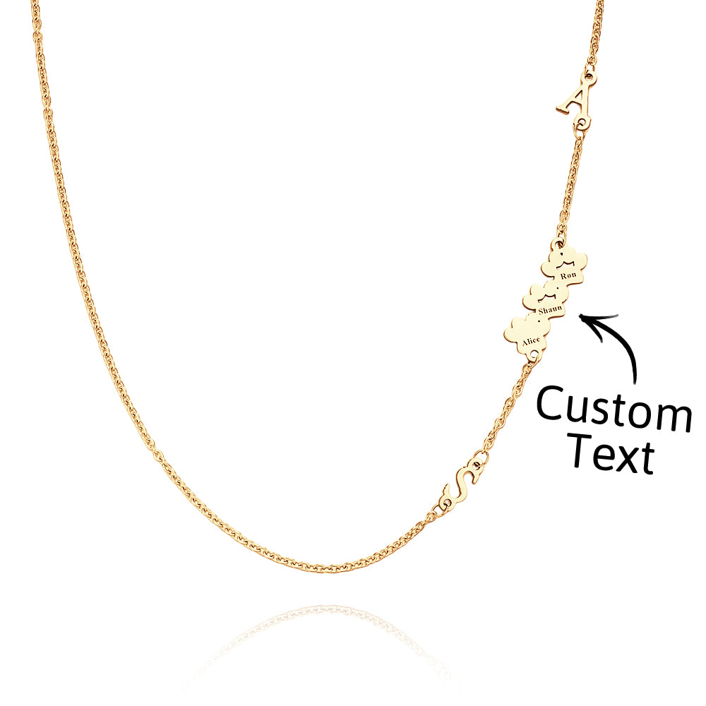 quality engraved animal paw shape initial necklace unique wedding front view
