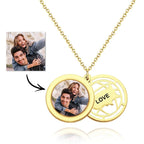 Personalized Photo Engraved Necklace Slidable Global Travel Locket Necklaces