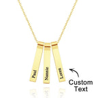 Custom Engraved Vertical 1-5 Names Necklace Stylish Personalized Pendant for Her