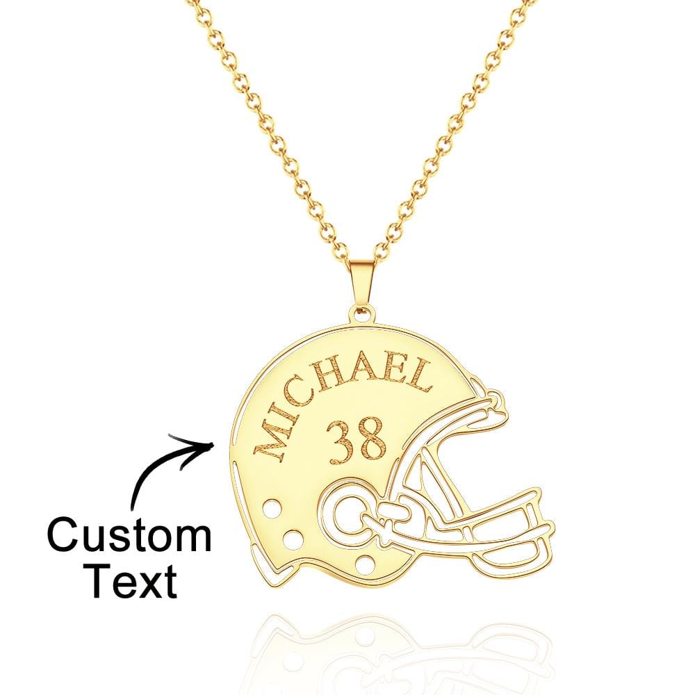 Custom Engraved Necklace Football Sports Helmet Gifts