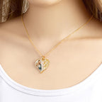 Custom Angel Wings Heart Necklace with Photo and Text