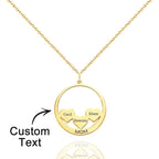 Custom Engraved Necklace Circle Hearts Mom Pendant Necklace Creative Gift