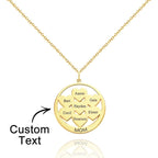 Custom Engraved Necklace Circle Hearts Mom Pendant Necklace Creative Gift