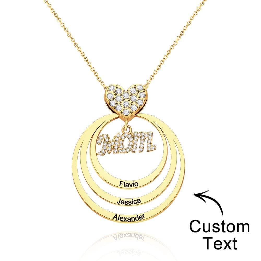 Custom Engraved Necklace Simple Circularity Family Gifts