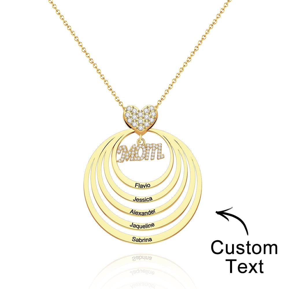 Custom Engraved Necklace Simple Circularity Family Gifts