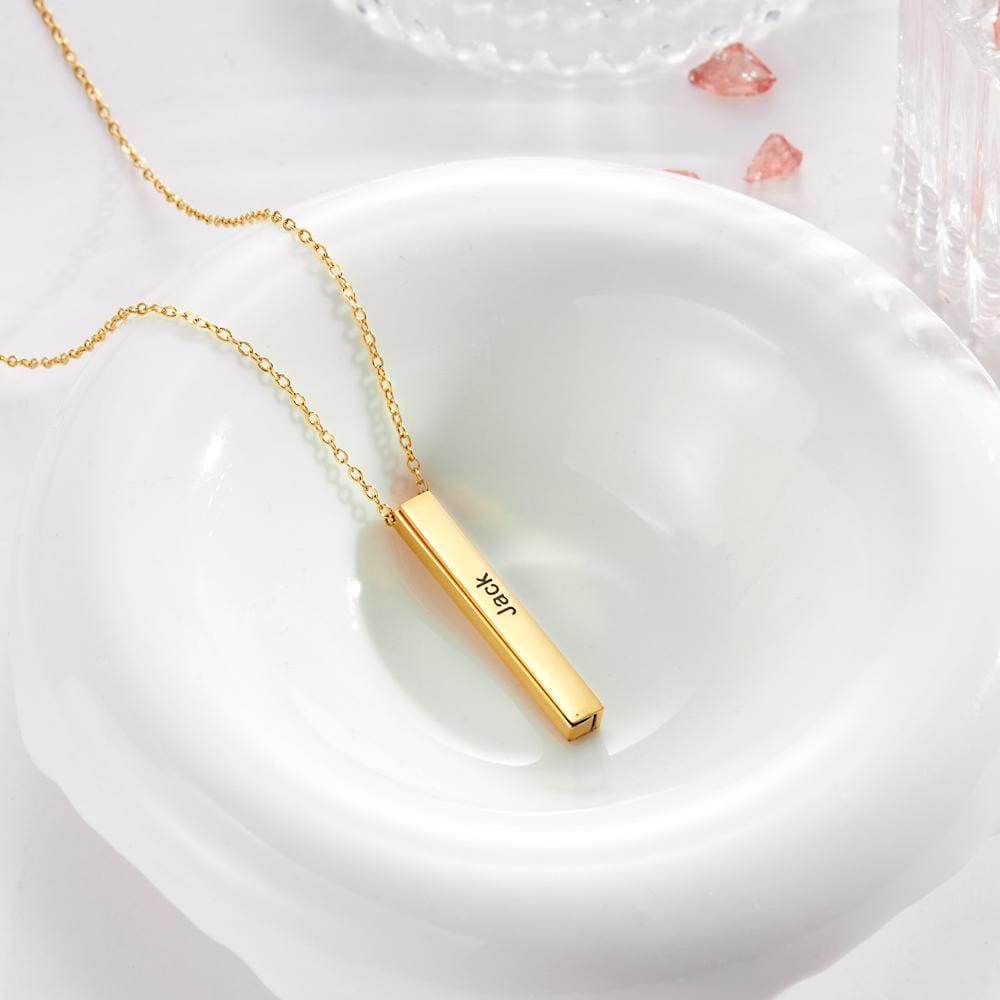 Custom Engraved Necklace Folded Bar Necklaces Unique Gift for Women