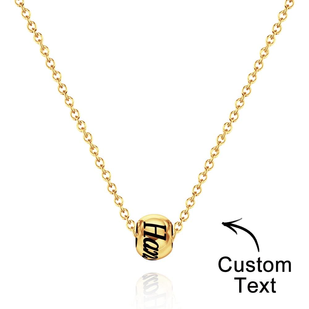 Custom Engraved Necklace Optional Bead Necklace Unique Gift