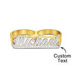 Custom Two Finger Name Ring Personalised Men's Double Band Ring Gift for Him