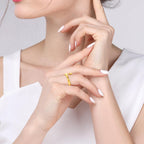 Custom Name Hug Rings Engraved Hugging Hands Open Ring