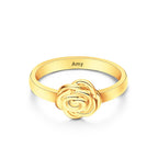 Custom Engraved Name Ring Rose Ring Gift for Women Valentines Gift