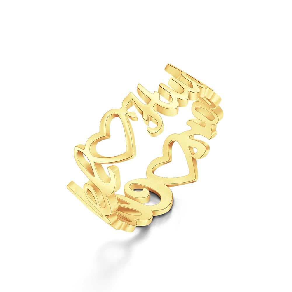 gifts for wife Heartfelt Surprise - Custom Decor - Heart-Shaped Double Names Ring for Women - gifts for wife - Birthday view