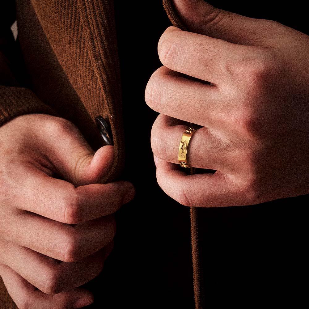 Men's Personalized Ring Custom Message Ring  the Best Gift for Lover