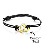 Custom Engraved Two Love Hearts Bracelet Personalized Elegant Bracelet for Women