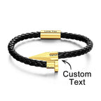 Engraved Leather Nail Bracelet Personalized Vintage Rope Bracelet Gifts For Him