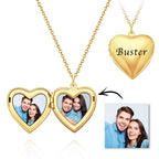 Custom Photo Engraved Necklace Heart-shaped Locket Necklace Creative Gift