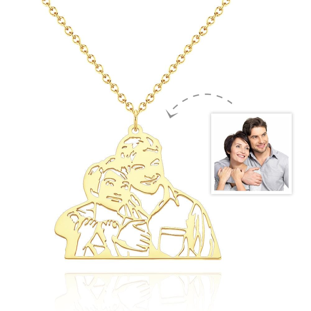 Custom Photo Necklace Three-dimensional Hollow Out Unique Gifts