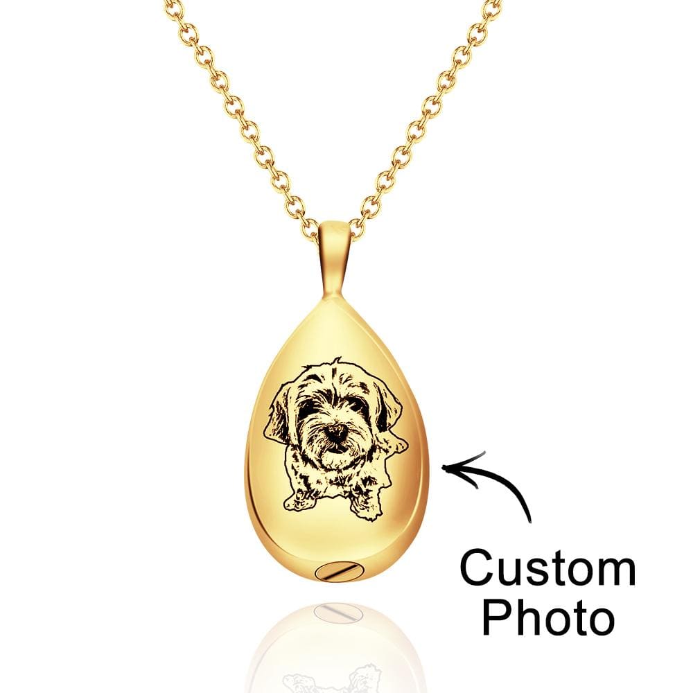 Custom Photo Necklace Shadow Carving Ashes Pendant Commemorate Gifts