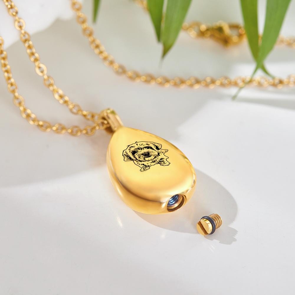 Custom Photo Necklace Shadow Carving Ashes Pendant Commemorate Gifts