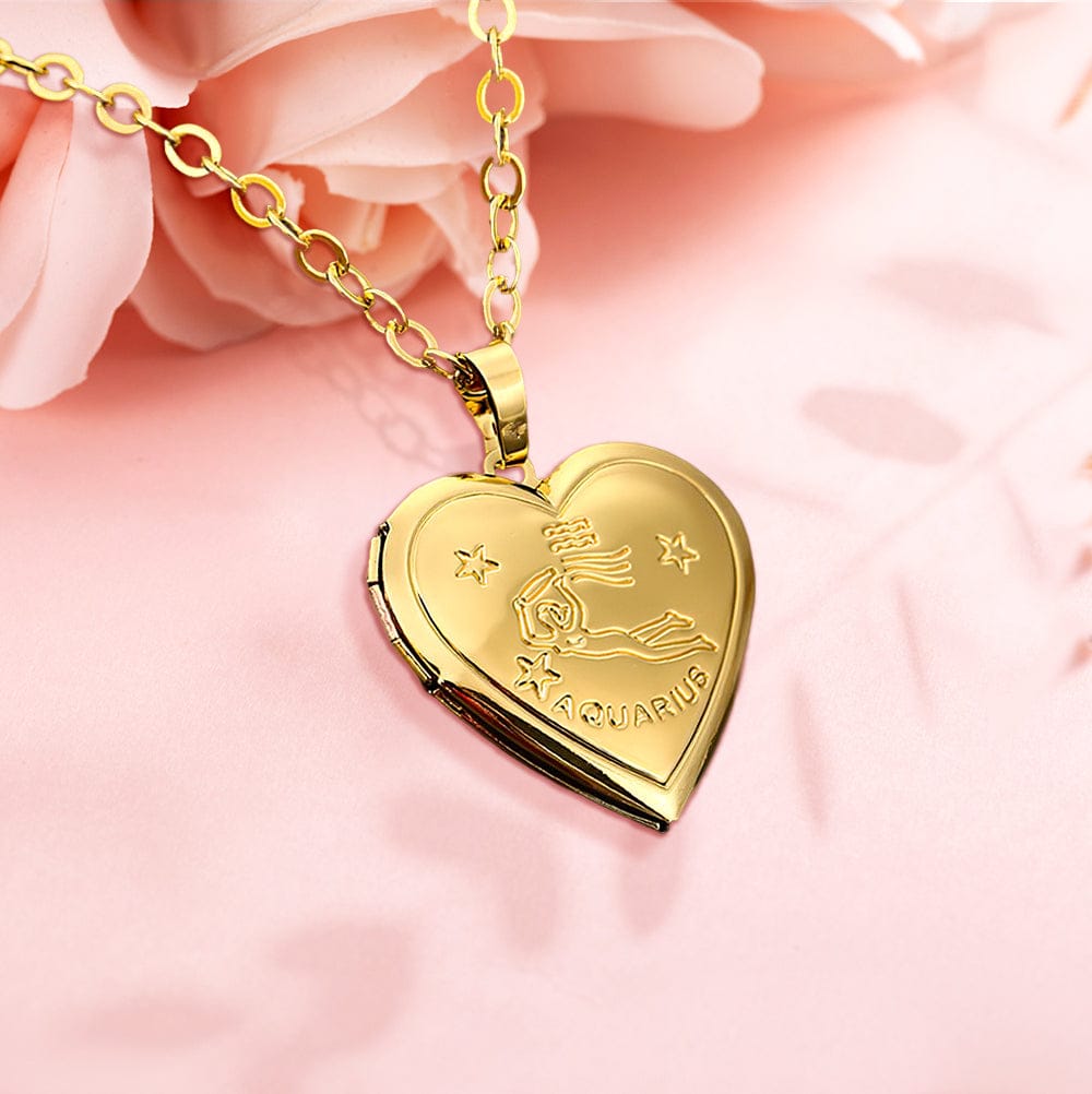Personalized Constellations Heart Locket Necklace