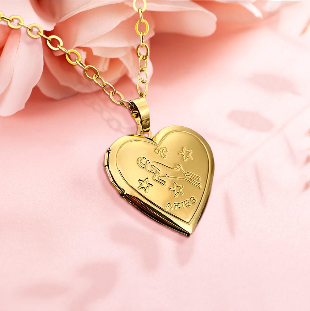 Personalized Constellations Heart Locket Necklace