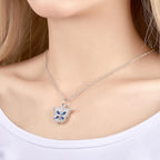 Custom Photo Necklace Butterfly Pendant Locket Necklace Gift for Women