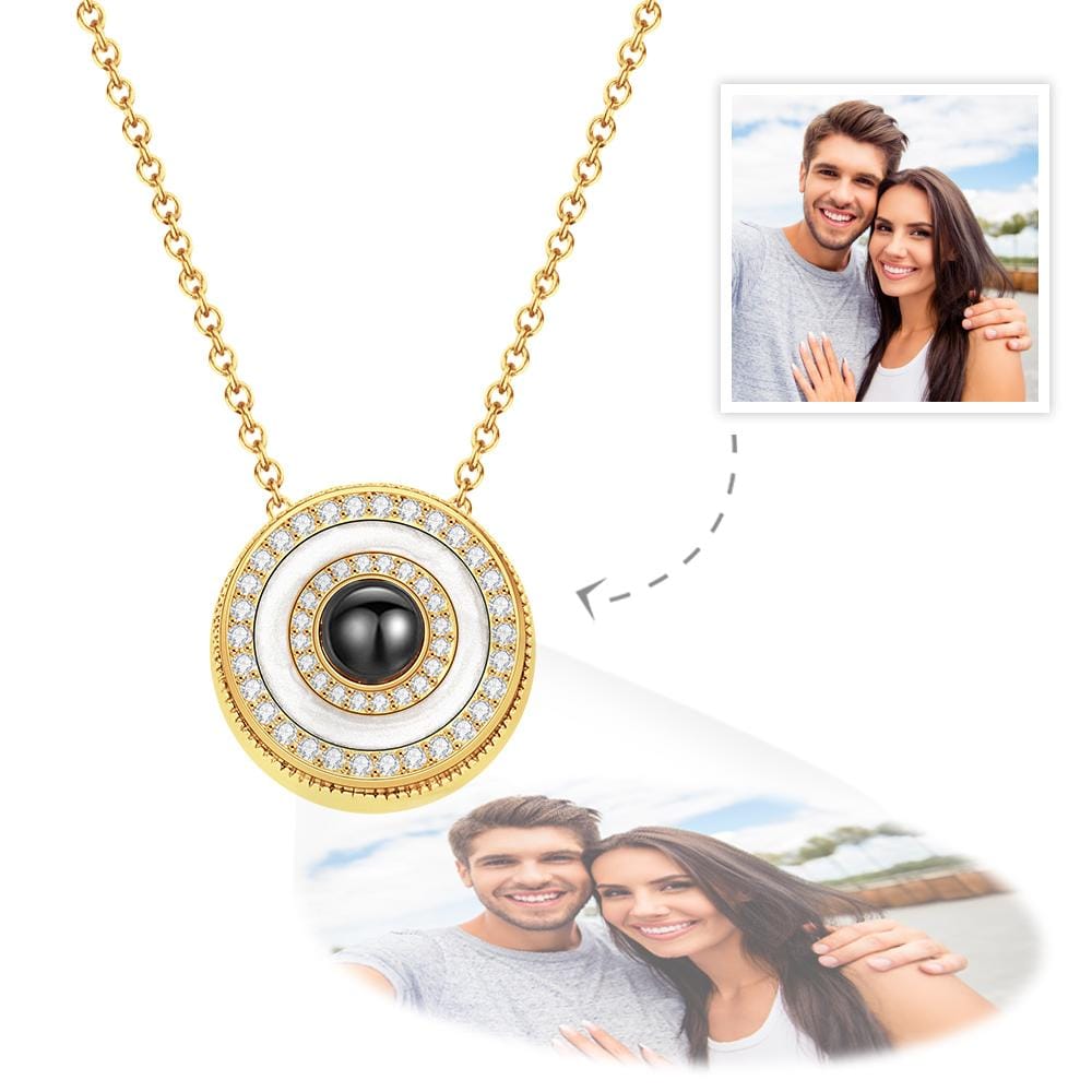 gifts for wife Cherish Every Moment - Custom Decor - Halo Photo Projection Necklace Copper - gifts for wife - Anniversary vie