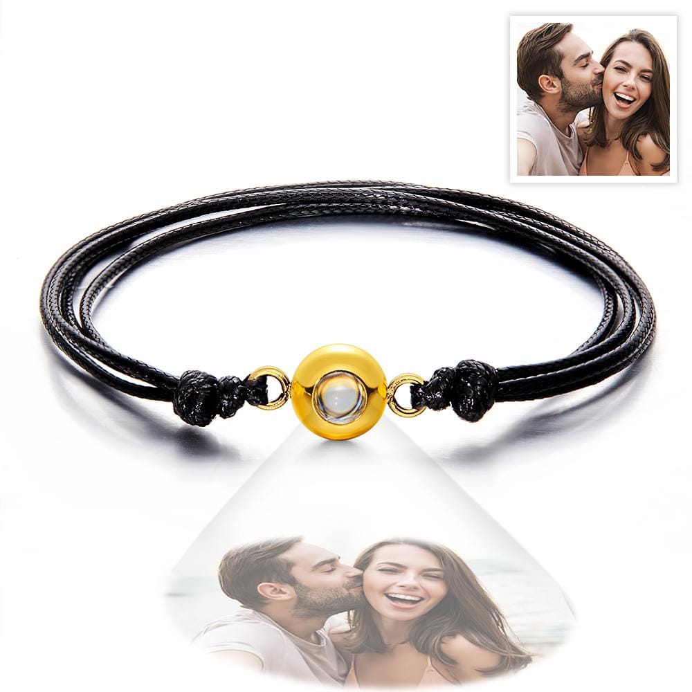 Custom Projection Photo Bracelet Weave Style Colorful Couple Gifts