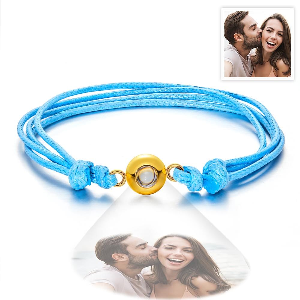 Custom Projection Photo Bracelet Weave Style Colorful Couple Gifts
